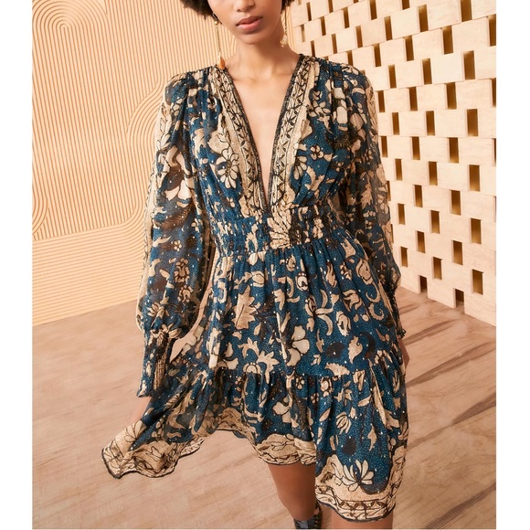 Ulla Johnson Dresses & Skirts - NWT Ulla Johnson Mini Silk Long-Sleeve Floral Rosetta Dress